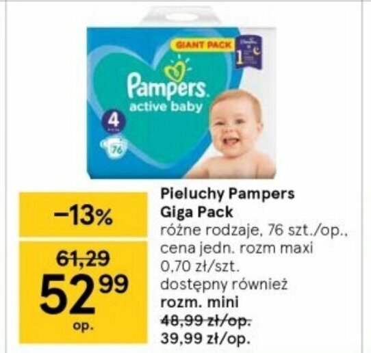 pampers 6 waga