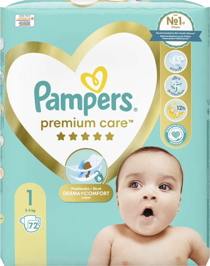 pampers niebieski pasek