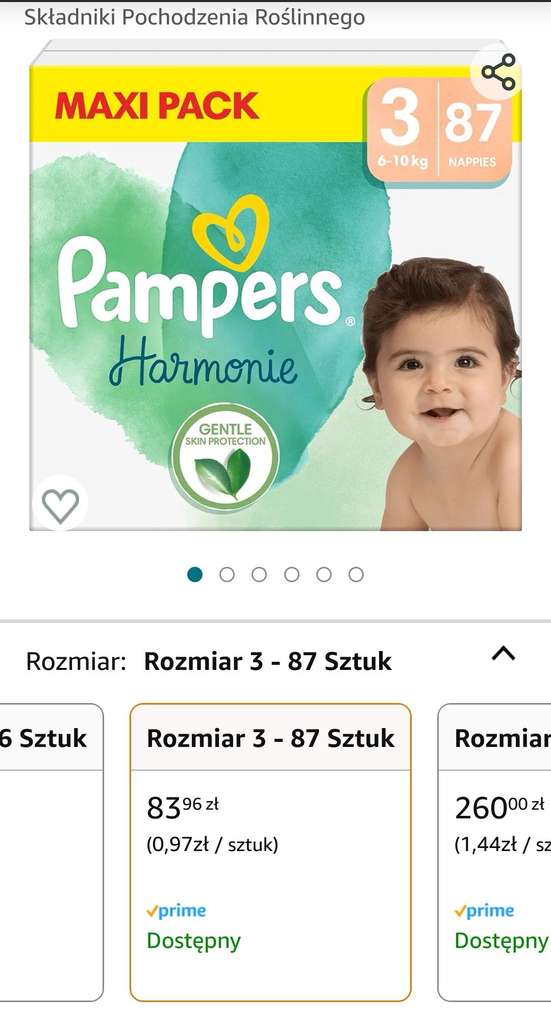 pieluchy pampers premium care 2 cena