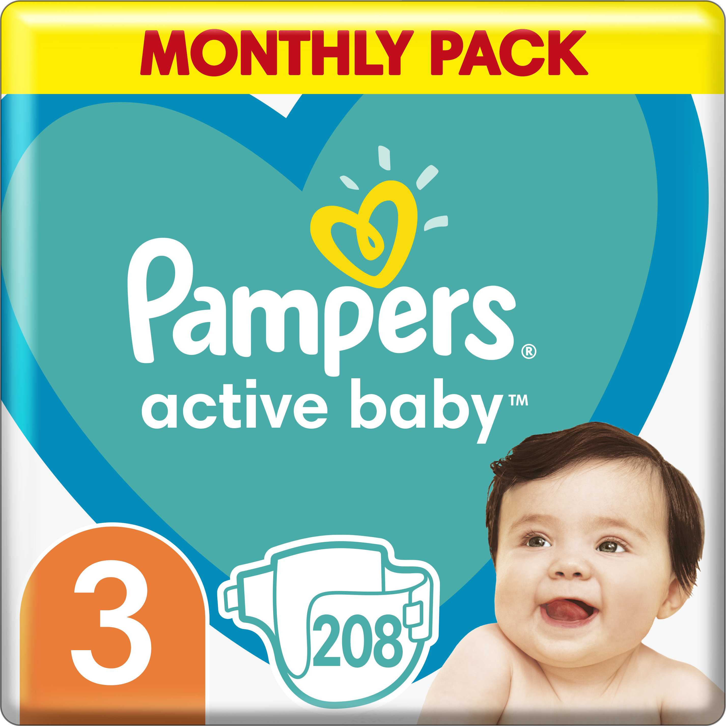 pampers 3 208 sztuk