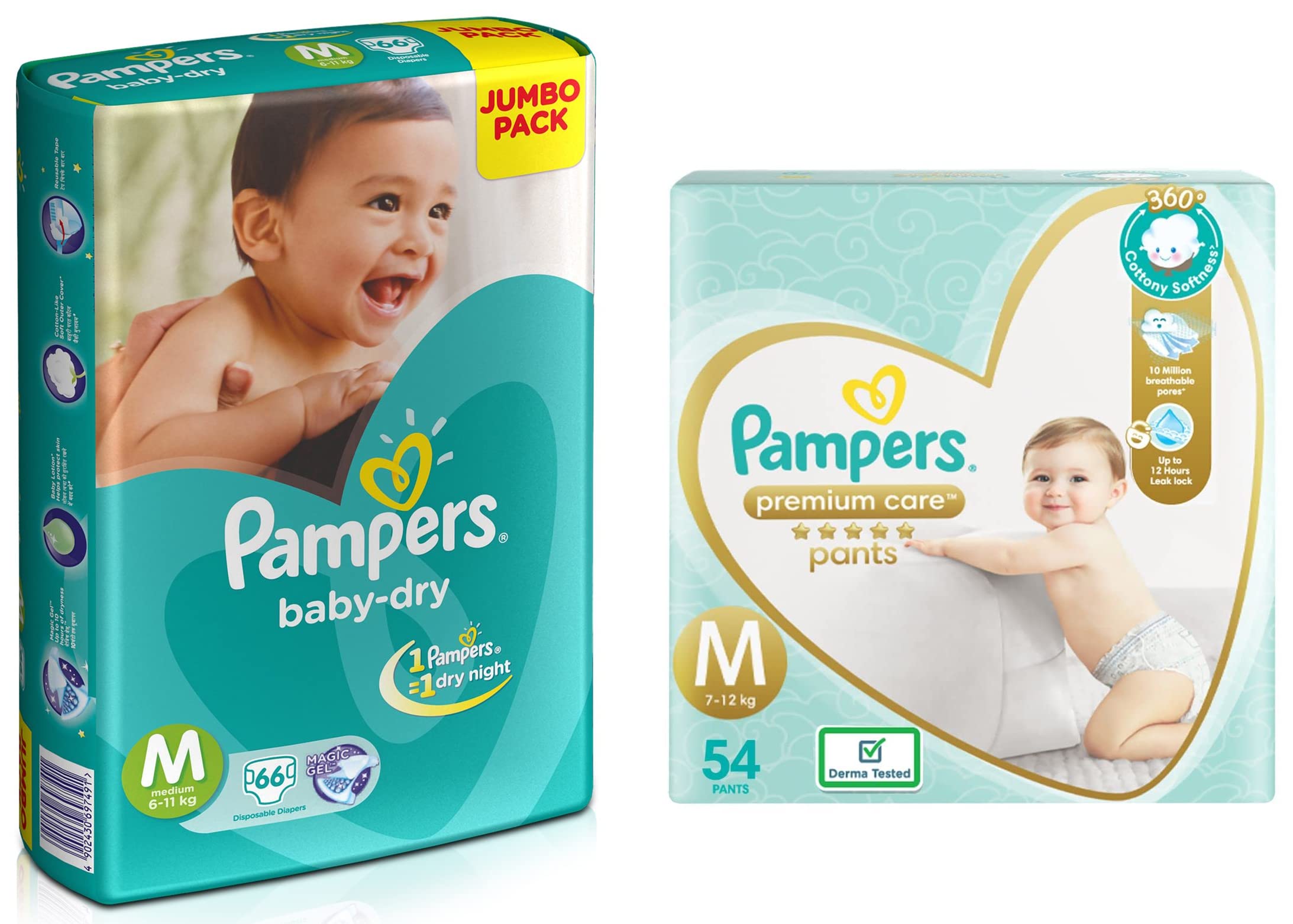 pampers pieluchomajtki duże