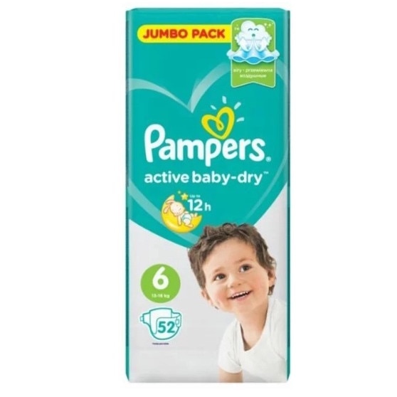 pampersactive baby-dry pieluchy 4 maxi 8-14 kg 64 szt