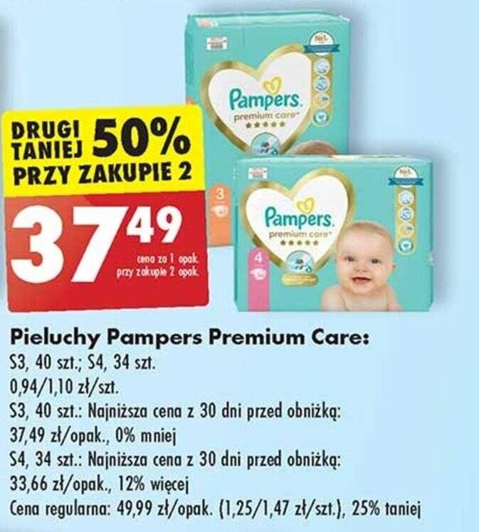 mala paczka pieluchomajtek pampers premium care 4