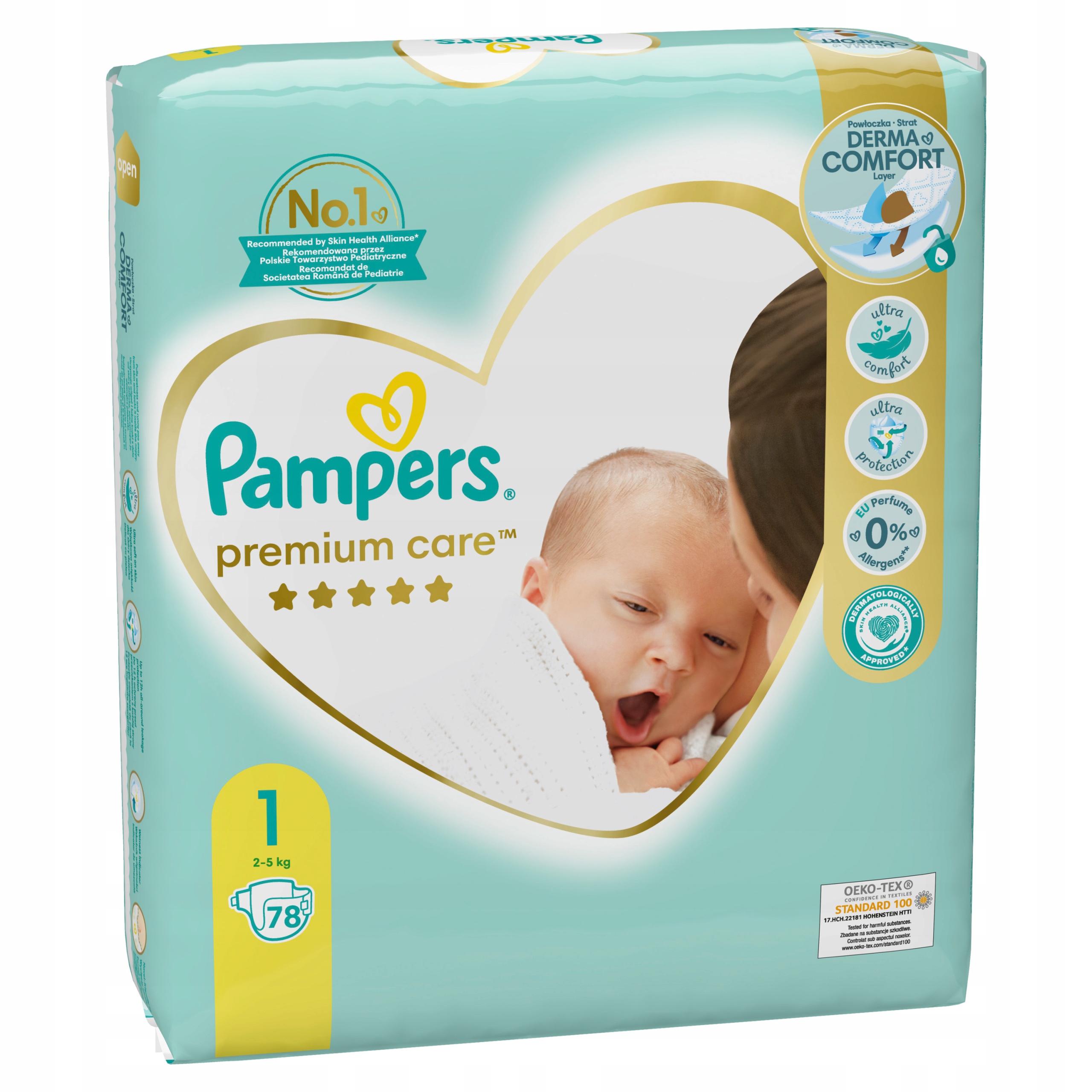 pieluchy pampers premium care 1 newborn 22szt