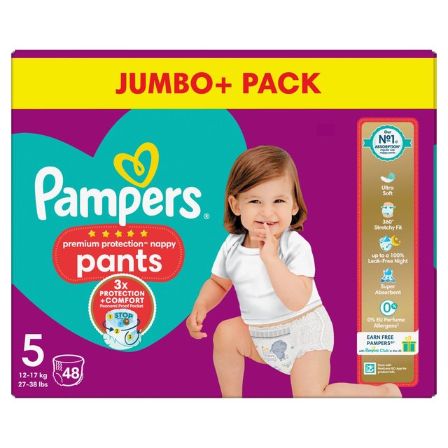 pampers pants pieluchomajtki rozmiar 5 junior jumbo pack 48 szt