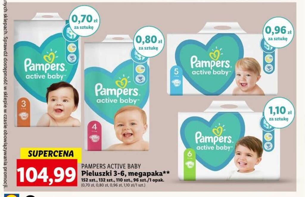 pieluchy pampers rozmiar 1 cena