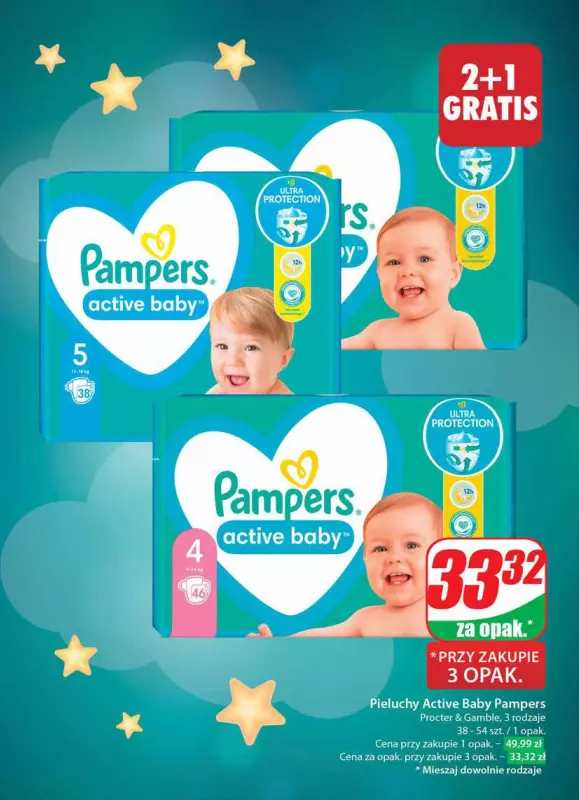 pampers active baby rozm 3 68 sztuk