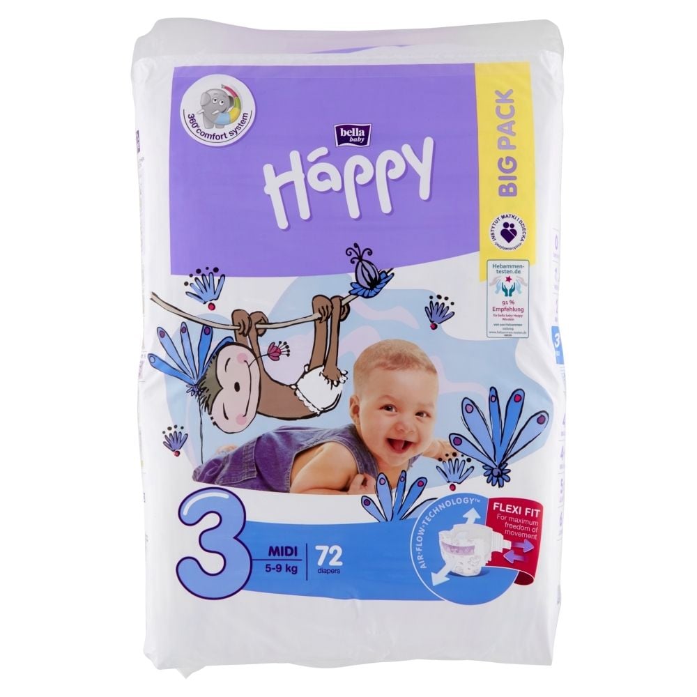 pampers active baby-dry pieluchy rozmiar 3 midi 5-9kg 208 sztuk